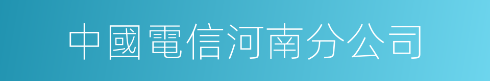 中國電信河南分公司的同義詞