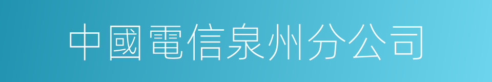 中國電信泉州分公司的同義詞