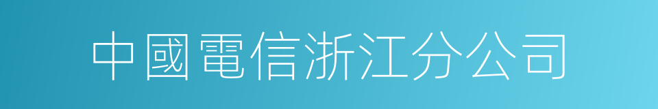 中國電信浙江分公司的同義詞