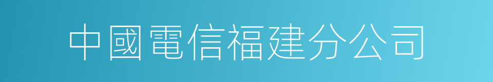 中國電信福建分公司的同義詞