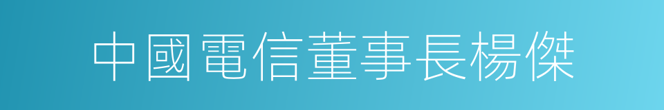 中國電信董事長楊傑的同義詞