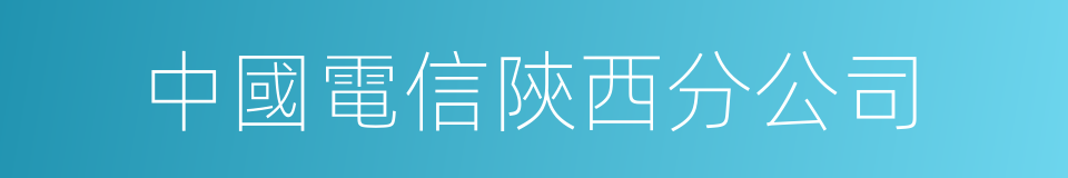 中國電信陝西分公司的同義詞