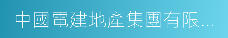 中國電建地產集團有限公司的同義詞