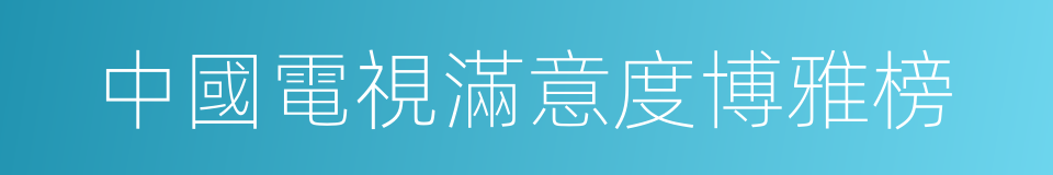 中國電視滿意度博雅榜的同義詞