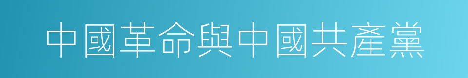 中國革命與中國共產黨的同義詞