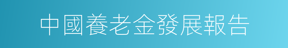 中國養老金發展報告的同義詞