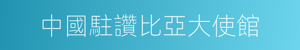 中國駐讚比亞大使館的同義詞