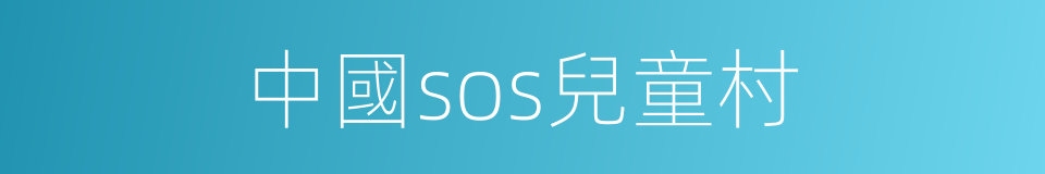 中國sos兒童村的同義詞