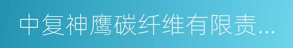 中复神鹰碳纤维有限责任公司的同义词