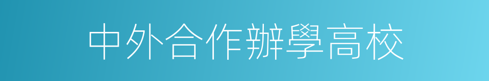中外合作辦學高校的同義詞