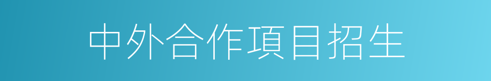 中外合作項目招生的同義詞