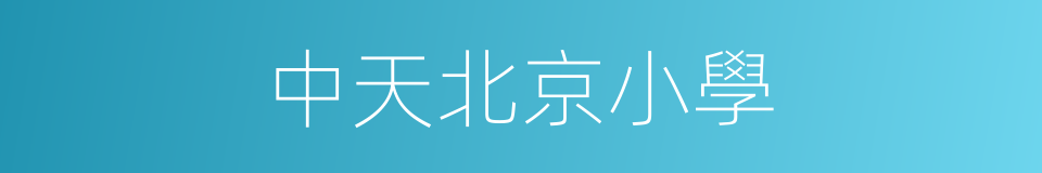 中天北京小學的同義詞