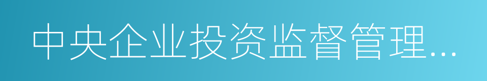 中央企业投资监督管理办法的同义词