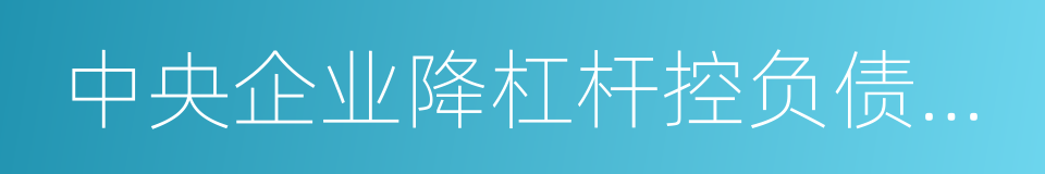 中央企业降杠杆控负债防风险指导意见的同义词