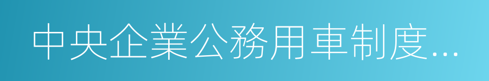 中央企業公務用車制度改革實施意見的同義詞