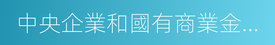 中央企業和國有商業金融機構的同義詞