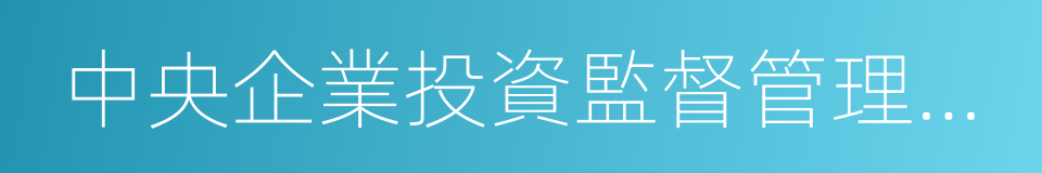 中央企業投資監督管理暫行辦法的同義詞