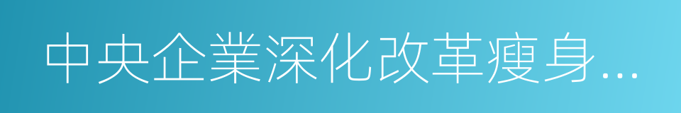 中央企業深化改革瘦身健體工作方案的同義詞