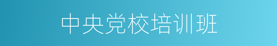 中央党校培训班的同义词