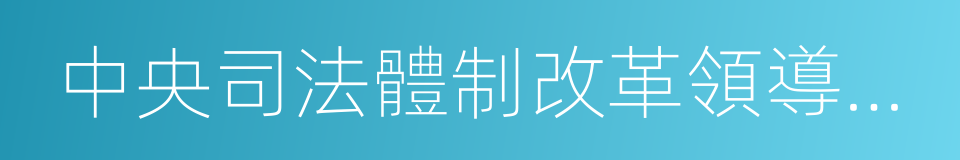 中央司法體制改革領導小組的同義詞