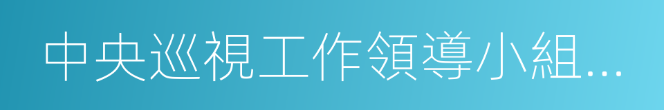 中央巡視工作領導小組辦公室的同義詞