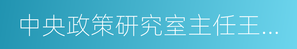 中央政策研究室主任王沪宁的同义词