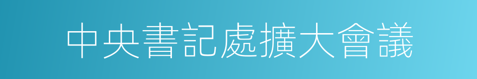 中央書記處擴大會議的同義詞