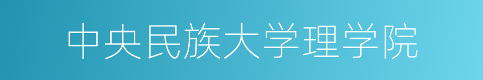 中央民族大学理学院的同义词