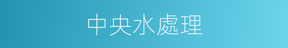 中央水處理的同義詞