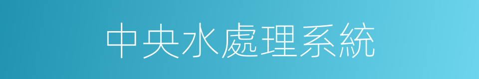 中央水處理系統的同義詞