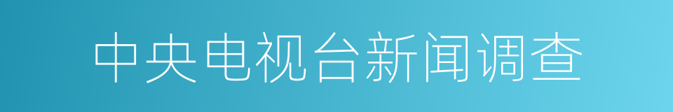 中央电视台新闻调查的同义词