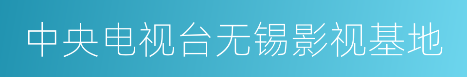 中央电视台无锡影视基地的同义词