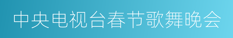 中央电视台春节歌舞晚会的同义词