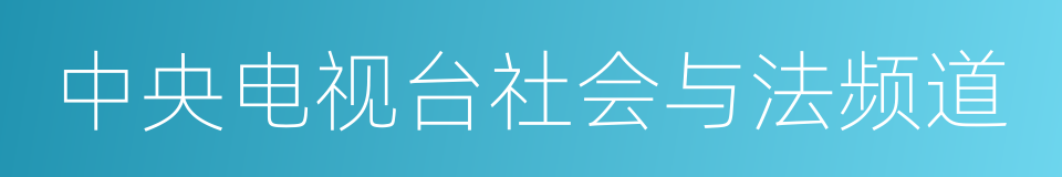 中央电视台社会与法频道的同义词