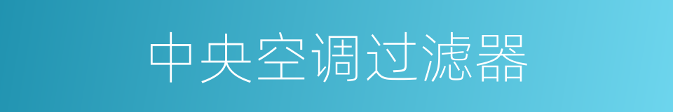 中央空调过滤器的同义词