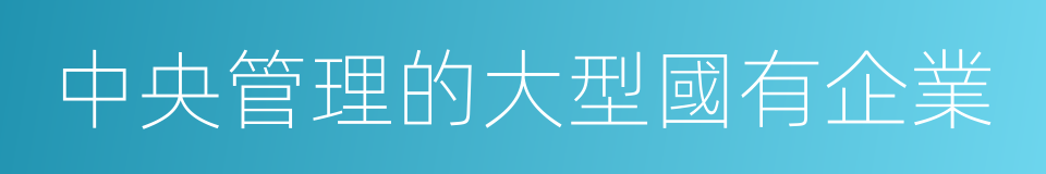 中央管理的大型國有企業的同義詞