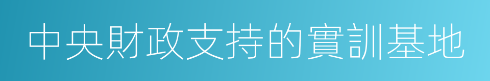 中央財政支持的實訓基地的同義詞