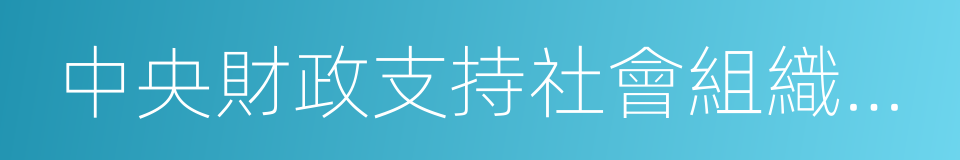 中央財政支持社會組織示範項目的同義詞