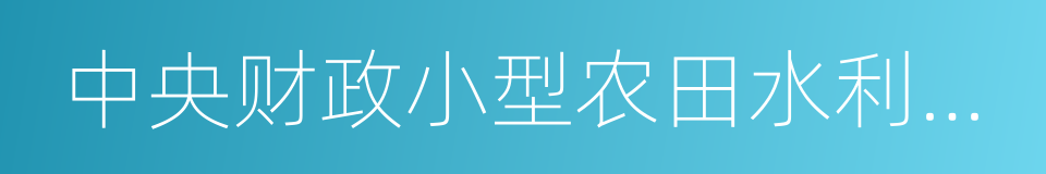 中央财政小型农田水利重点县的同义词