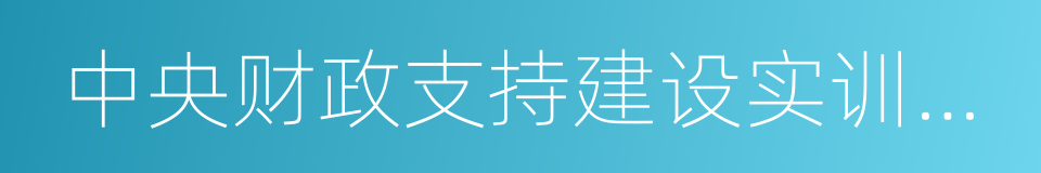 中央财政支持建设实训基地的同义词