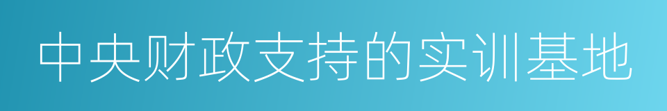中央财政支持的实训基地的同义词