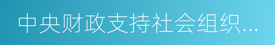 中央财政支持社会组织示范项目的同义词