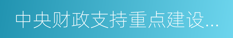 中央财政支持重点建设专业的同义词