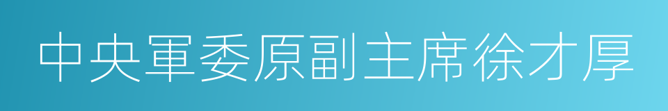 中央軍委原副主席徐才厚的同義詞