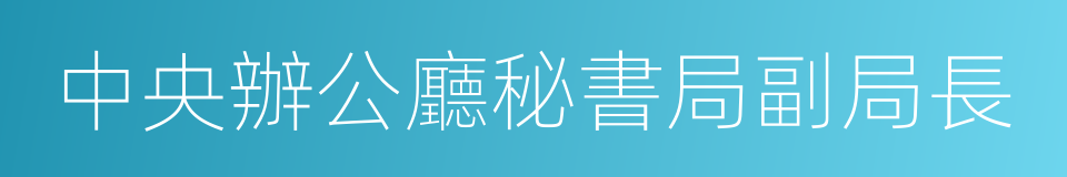 中央辦公廳秘書局副局長的同義詞