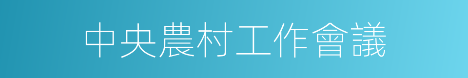 中央農村工作會議的同義詞