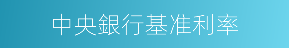 中央銀行基准利率的同義詞