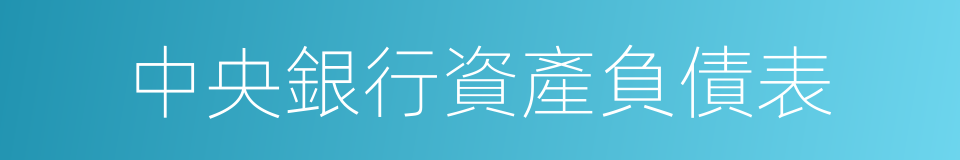 中央銀行資產負債表的同義詞