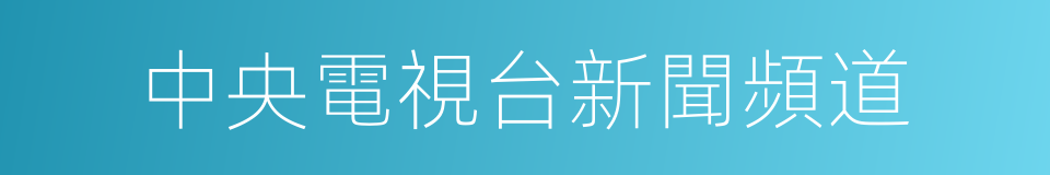 中央電視台新聞頻道的同義詞