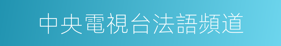 中央電視台法語頻道的同義詞